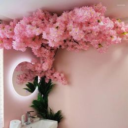 Decorative Flowers Artificial Cherry Blossom Tree Rattan Suit Fake Flower Strip Wedding Arch Decoration Home Festival