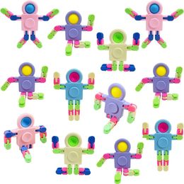Spinning Top 12PCS Fidget Sensory Spinner Toys Transformable Chains Robot Fingertip Toy Goodie Bag Stuffers Birthday Gifts Classroom Prizes 230817