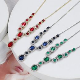 Pendant Necklaces European And American Jewellery Wholesale Water Drops Shining Multi-drop Banquet Temperament Y-shaped Necklace Sweater Chain