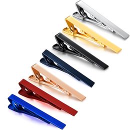 Classic Tie Clips for Men Black Gold Blue Red Silver Tie Bar for Regular Ties Fashion Party Jewelry