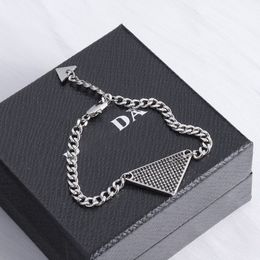 Designer Mens Pendant Necklace Diamond Jewellery Set Women Triangle Silver Earrings Letter Chains Bracelet Jewlery Sets Necklaces CYG238181-3