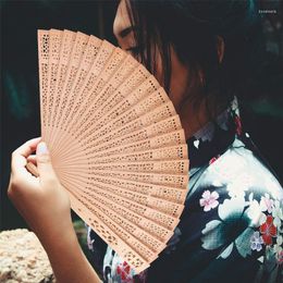 Decorative Figurines Wooden Hand Fan Foldable Chinese Style Art Craft Elegant And Charming Home Decoration Fans For Wedding Birthdays Gifts