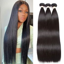 Straight Hair Brazilian Straight Human Hair Weave Bundles Natural Black 1/3/4 Pcs/lot 100% Human Hair Bundles Remy Hair