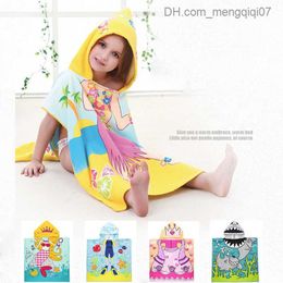 Towels Robes Children's cartoon baby hooded cloak beach towel boy girl swimming towel microfiber baby towel Z230819