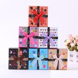 Watch Boxes Cases Square Date Jewellery Gift Delicate Solid Colour Packaging Box Wholesale Drop Delivery Watches Accessories Dhvas