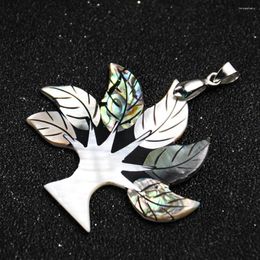 Pendant Necklaces Real Abalone Black Shell Leaf Pendants Tree Of Life Charms Necklace Mother Pearl MOP Seashell For Women Jewellery Making