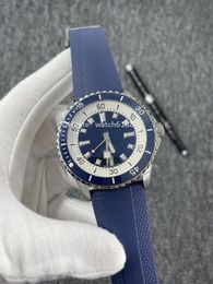 Super Ocean Dominanter Herren Uhren Keramik Rand Elektroplattiert Skala Blaues Zifferblatt 42 mm automatische mechanische Bewegung wasserdichte Glühwächter Es