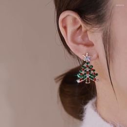 Dangle Earrings Christmas Tree Zircon Luxury Pendant Jewelry For Women 2023 In Fashion Romantic Accessories Gift Wholesale