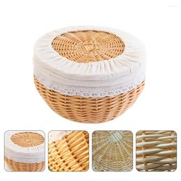 Dinnerware Sets Storage Basket Decorative Bread Pastry Rattan Woven Craft Cloth Delicate Wicker