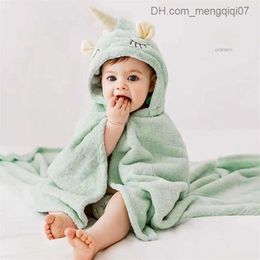 Towels Robes Baby Bath Towel Baby Bath Towel Cartoon Unicorn Children's Hooded Cloak Flannel Boys and Girls Beach Robe Shark Horn Newborn Beach Z230819