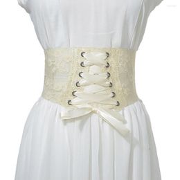Belts Women Adjustable Fit Lace Girdle Elegant Lace-up Back Belt For See-through Embroidery With Everyday