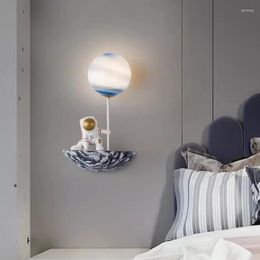 Wall Lamp Modern LED Resin Moon Planetary Light Children's Room Bedroom Bedside Living Decor Lamps