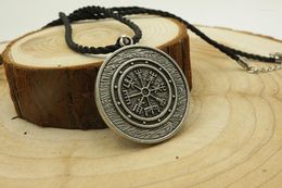 Pendant Necklaces 1pcs Viking Odin's Symbol Of Norse Runic Necklace Runes Vegvisir Compass