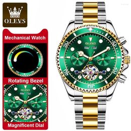 Wristwatches Gift Box Fashion Luxury Automatic Mechanical Watch For Men Waterproof Stainless Steel Wristwatch Green Water Ghost Clock