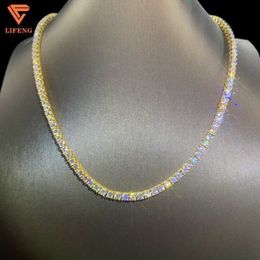 Wholesale Price Pass Diamond Test 4mm S925 Silver Moissanite Chain Women Men Necklace Moissanite Tennis Chain