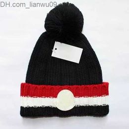 Beanie/Skull Caps New 2023 Knitted Hat Fashion Letter Printing Cap Popular Warm Windproof Stretch Multicolor Highquality Beanie Hats Personality Z230819