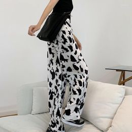 Women's Pants Cow Print Wide Leg Pant 2023 Korean Fashion Trousers Women High Waist Streetwear Loose Casual Sag Y2k Joggers