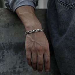 Bangle 925 Silver Colour Twisted Woven Bracelet Man Women Neutral Retro Original Handmade Opening Fashion Party Jewellery Gifts