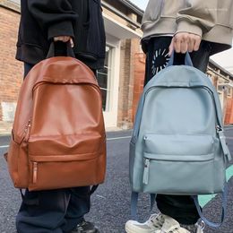 Backpack Large Capacity PU Leather Women Men Cool Travel BagPack High Quality School For Girls Book Bag Mochilas Couple