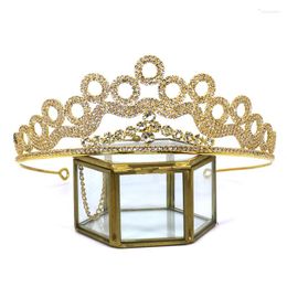 Hair Clips High-quality Princess Shiny Crystal Crown Tiara Bridal Wedding Carnival Party Zircon Holiday Exquisite Accessory Gifts