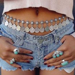 Beach Belt Gypsy Coin Tassels Body Belly Chain Women Boho Waist Accessories x0818