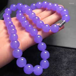 Choker Natural Purple Jadeite Necklace Women Genuine Burma Certified Jades Stone Lavender Fine Jewellery Ladies Gifts