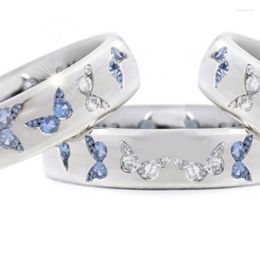 Wedding Rings Ring Jewellery Exquisite Butterfly Set With Mixed Colour Zircon Lovely Wind