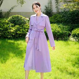 Women's Trench Coats Beautiful Concubine Purple Small Man Temperament Foreigner High End Windbreaker Coat Spring And Autumn 2023 Design