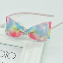 Hair Accessories Kids Colourful Girls Multicolor Headband Gradient Fish Scale Bow Double Layer Children's