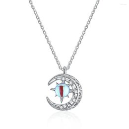 Pendant Necklaces 2023 Dream Star Moon Necklace Girls Collarbone Chain Moonstone Trendy Temperament Holiday Gift