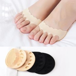 Women Socks Absorbs Wave Ruffle High Heels Girls Forefoot Pads Toe Pad Inserts Half Insoles Five Toes