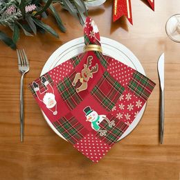 Table Napkin Christmas 50x50cm Is Suitable For Family Restaurants Parties And Parties. It Can Be Washed Reused