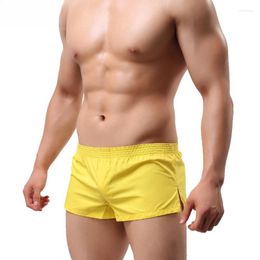 Underpants High Quality Sexy Men's Underwear Home Pants Low Waist Flat Angle Aro Trousers Plain Cotton Casual