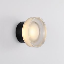 Wall Lamp Spanish Designer Creative Glass Luxury SimpleLighting Porch Aisle Background Bedroom Bedside Decorative LED Lights