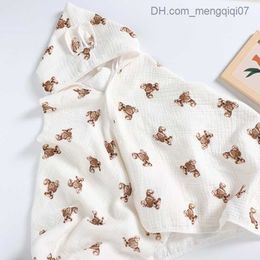 Towels Robes Baby shower cover soft cotton cartoon printed baby bath towel cape large absorbent children's bathroom suit packaging blanket Z230819