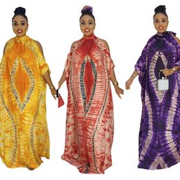Ethnic Clothing Free Style African National Characteristics Classic Pattern Chiffon Offtheshoulder Standup Collar Plus Size Dresses 230818