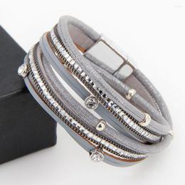 Link Bracelets Stone Match Leather Creative Bracelet Women Jewelry Simple Ornament Handmade Braided Hand Strap Wholesale Gift