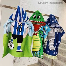 Pajamas Children's Bath Towel Unicorn Dinosaur Children's Bath Towel Soft Hooded Long Robe Rain Cape Baby Laundry Cloth Boys and Girls Knitted Corner Z230818