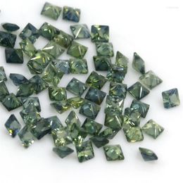 Loose Gemstones Woolesale Price High Quality Natural Gemstone Jewelry Making Square Cut Green Sapphire