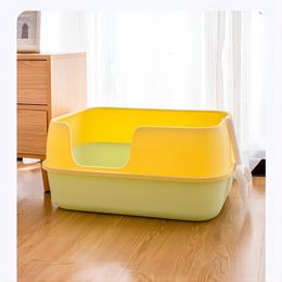 Other Cat Supplies Oversized open cat litter box large space splashproof toilet pet cleaning supplies 230817