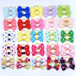 Dog Apparel 5 Pairs Small Ribbon Bow Elastic Rubber Band Puppy Hair Accessories 15 Types Clip Cute Hairpin For Cat 230818