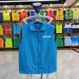 Men's Vests Customised Print Or Embroidery Volunteer Vest Activity Advertisement Sleeveless Jacket Grocery Company Group Work Clothes Tops