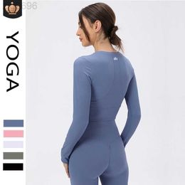 Desginer Al Yoga t Short Top Suit Slimming Running Exercise Sweatshirt Thread Long Sleeved T-shirt Fitness Suit for Women aloo