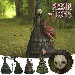 Decorative Objects Figurines Halloween Witch Figurine Statue Resin Creepy Sculptures Garden Decoration for Home Patio Yard Lawn Porch 230818
