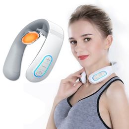 Other Massage Items Smart back and neck massager instrument shoulder neck cervical massage vertebra health care vibrator heating relieve muscle pain 230818