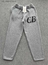 Men's Pants Black CB Jacquard Grey Cole Buxton Knitt Wool Sweatpants Men Women 1 1 Top Version High Street Casual Warm Trousers T230819