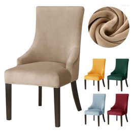 Chair Covers Soft Velvet Stretch ArmChair Cover Home Decor Anti-dirty Sloping Arm For Dining Room Kitchen Elastic Style Seat Case 1PC