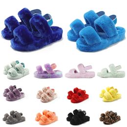 slides sandals women winter shoes Royal Blue Sky Blue womens Slippers designer shoes eur 36-43