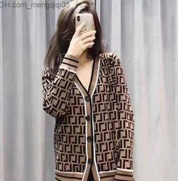 Women's Sweaters Women Brand Sweaters Designer Letter Pattern Cardigan Sweater Coat Wool Blended Woman Knitwear Ladies Knitted Top V-Neck Long Sleeve coat Z230819