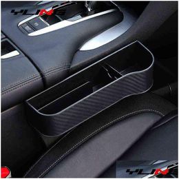 Car Organiser 2Pc Carbon Fibre Plastic Seat Gap Storage Box For Cup Holder Drop Interior Accessory Y220414 Delivery Mobiles Motorcyc Dh12J